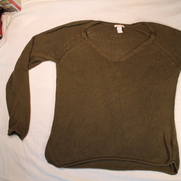 H and m green knit sweater breathable - Picture 3 of 5